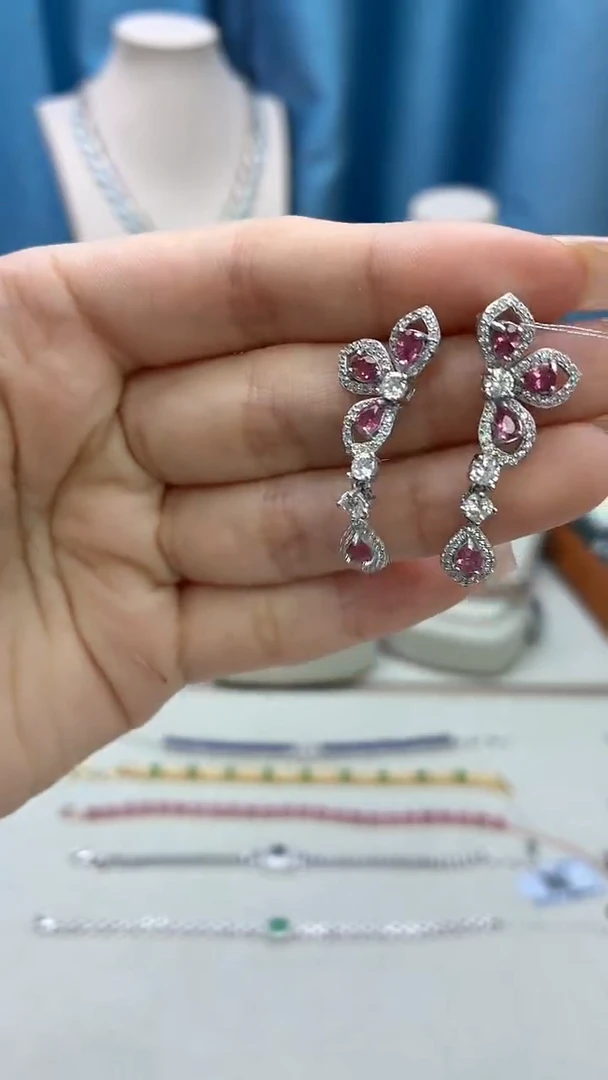 银S925镶嵌耳饰碧玺258JH0101产品一个（多样性）