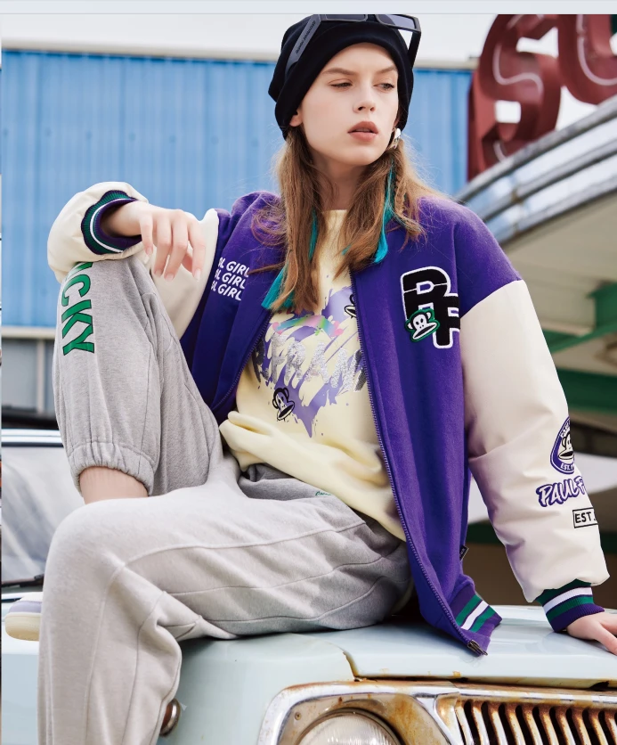 paul frank/大嘴猴72501棒球服秋冬时尚外套夹克