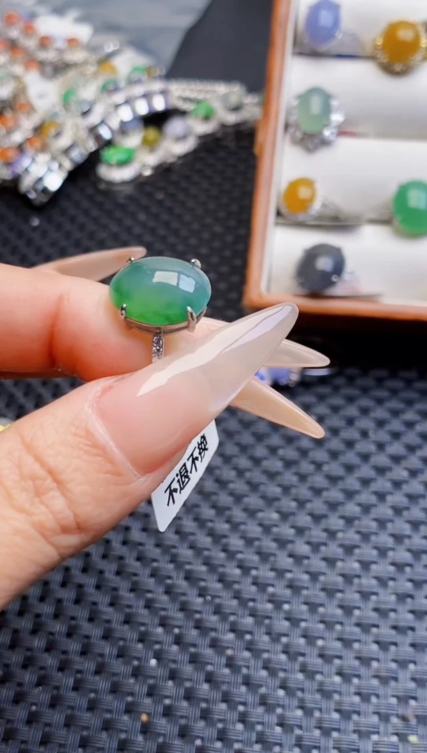 银S925镶嵌戒指翡翠2229