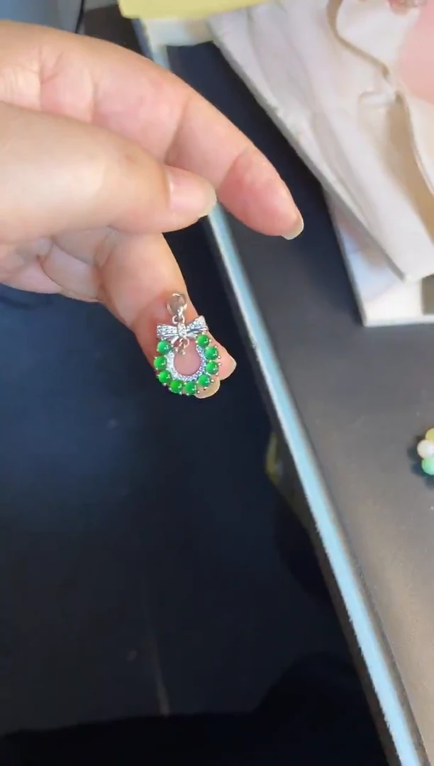 吊坠(不含链)银S925镶嵌翡翠1