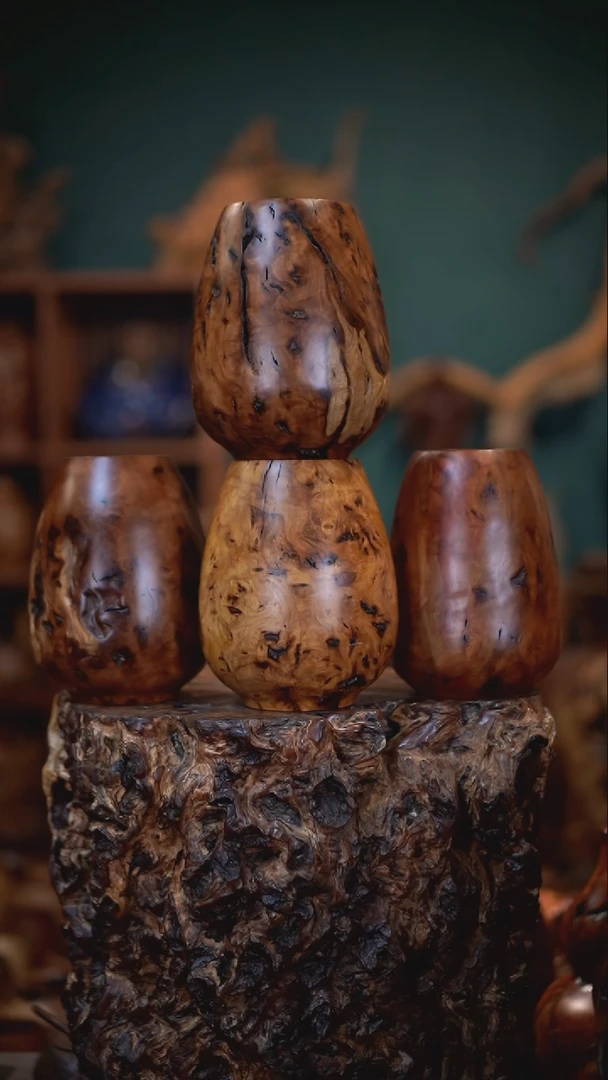 【闪购商品】梨木雷击枣木鸡心罐