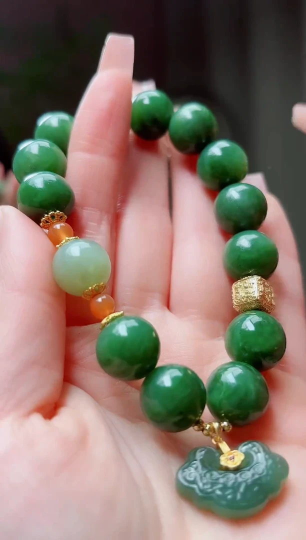 未镶嵌手串和田玉碧玉手串