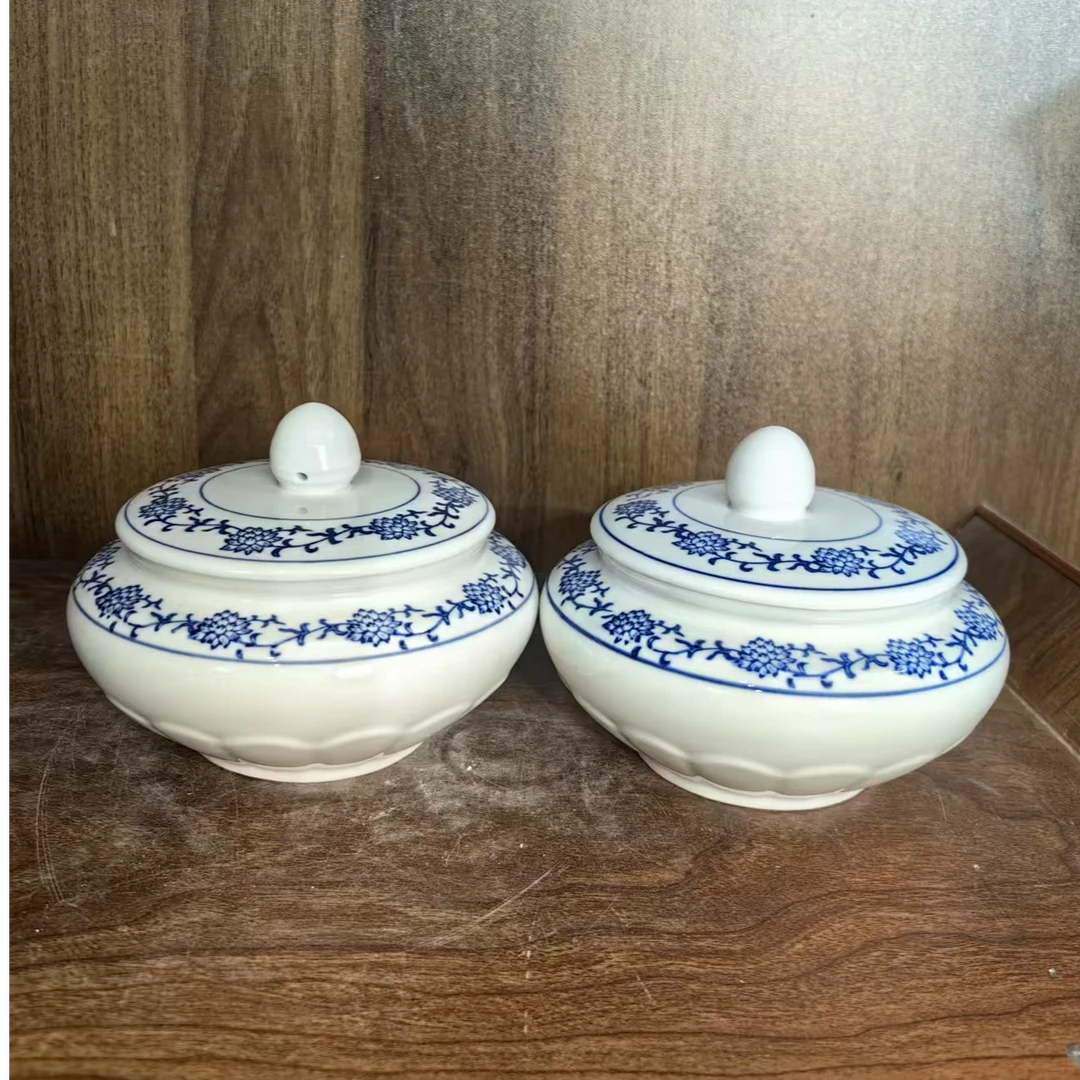 A252景德镇制陶瓷仿古茶叶罐一对