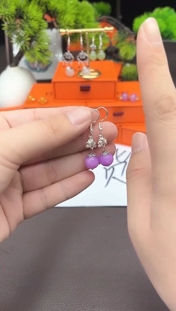 【闪购商品】玛瑙/玉髓耳钉银S925镶嵌401000