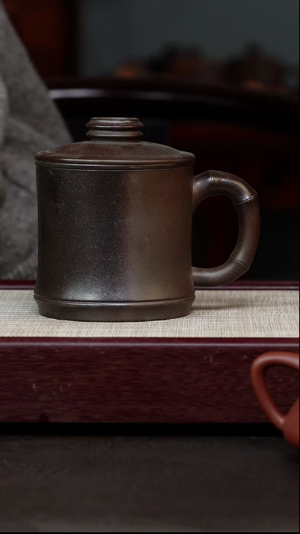 茶杯紫砂柴烧竹节套组
