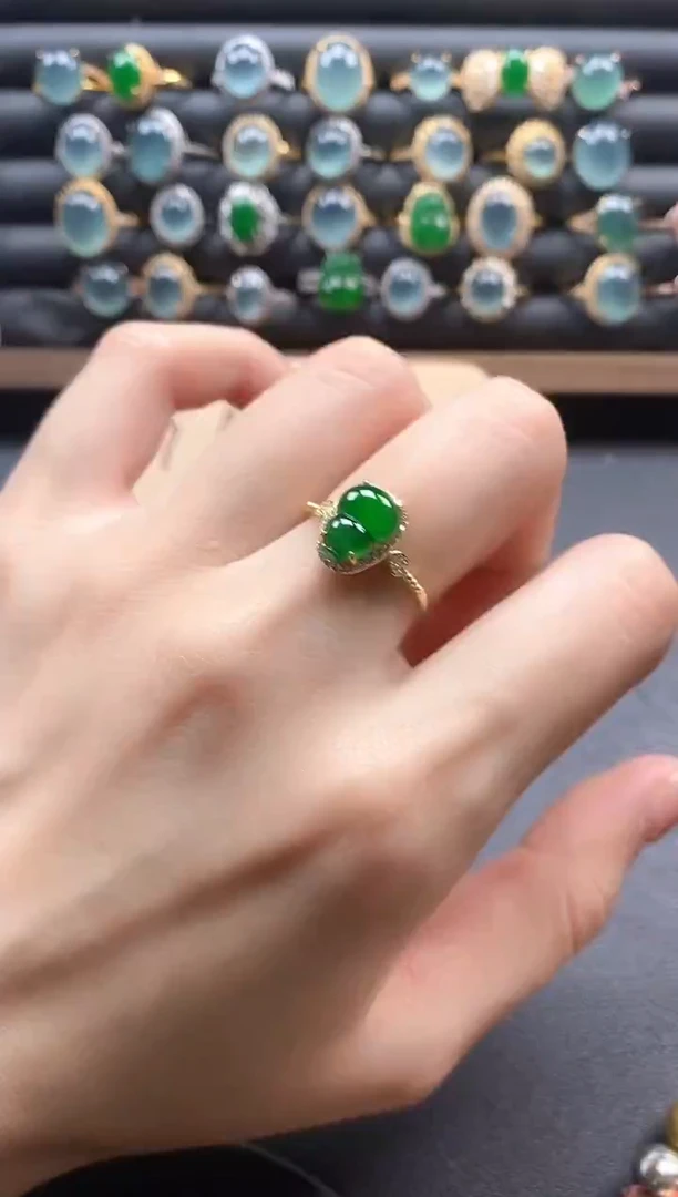 银S925镶嵌戒指翡翠51151