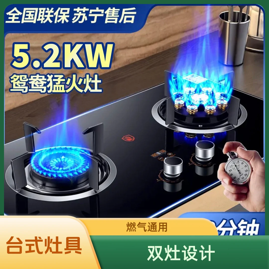兴旺好太太双灶家用台嵌入式天然气液化气节能处理猛火燃气灶美食