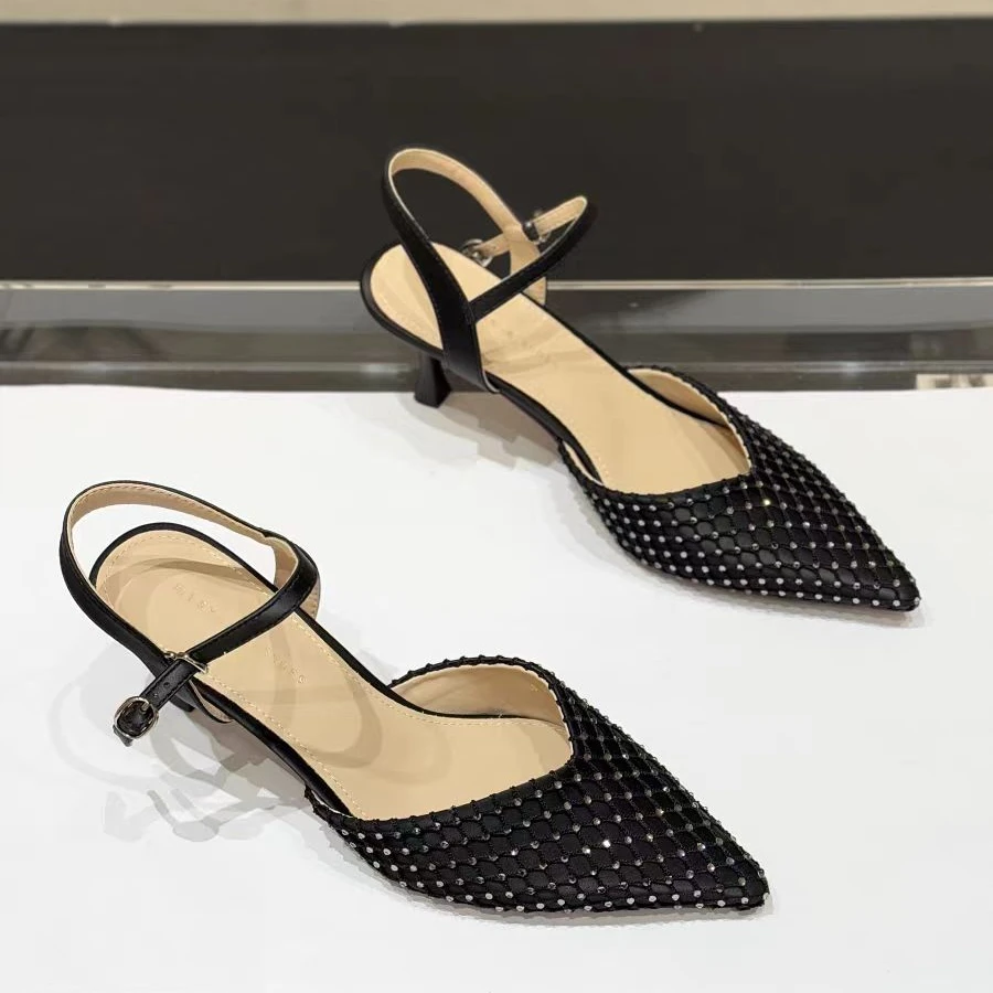 88687   新款法式气质百搭细跟包头凉鞋