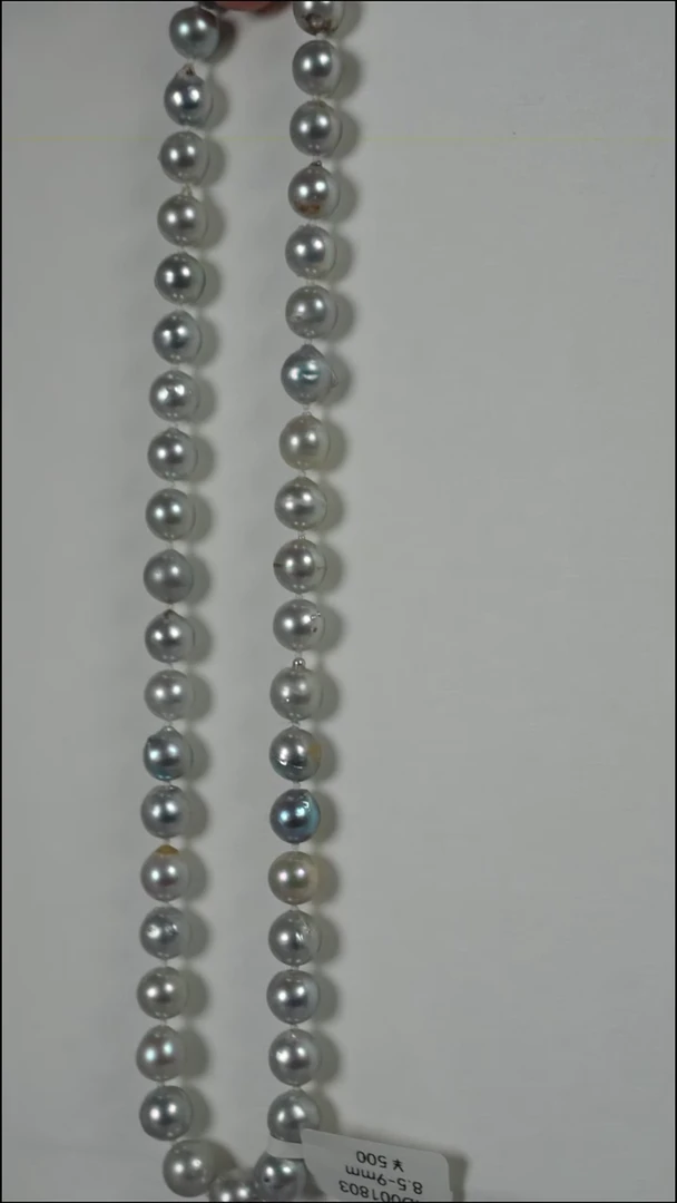 项链银S925镶嵌海水珍珠AK真多麻8.5-9mm