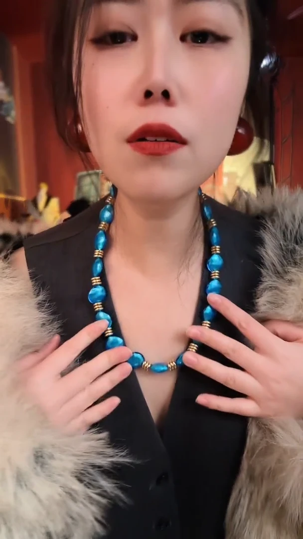 合金琉璃合金无孤品不折腾系列蓝色琉璃项链不退