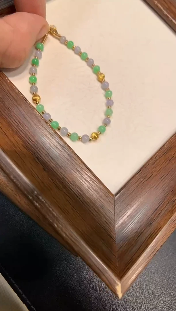 18K金镶嵌手链翡翠手链