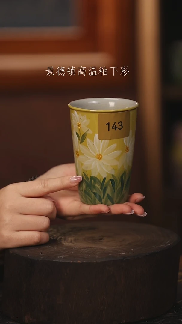 陶瓷景德镇高温釉下手绘陶瓷@L143@