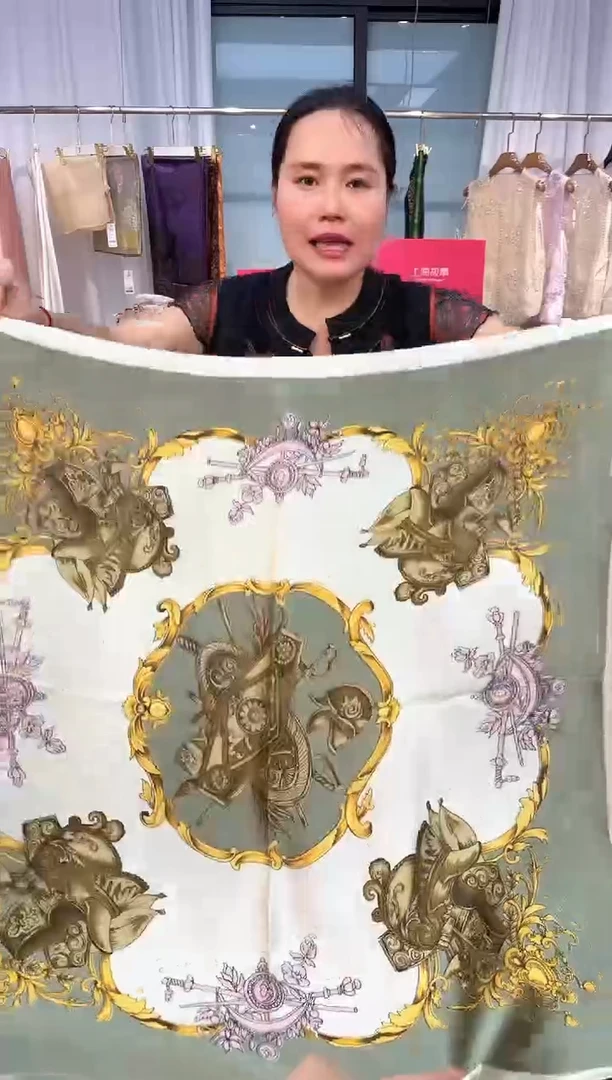 桑蚕丝446号六号直播价桑蚕丝羊绒围巾披肩