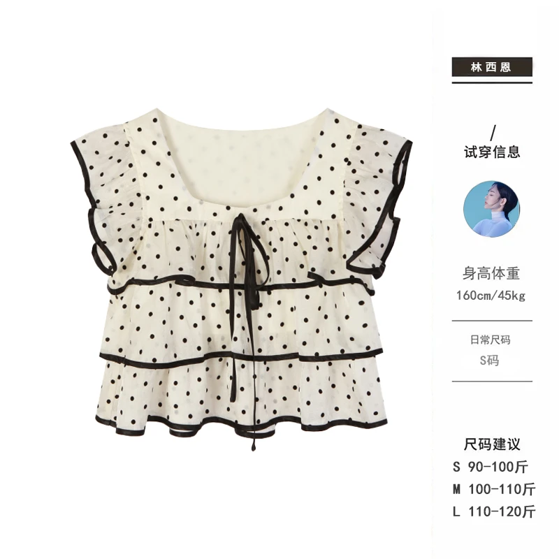 西恩定制●少女初心LNC5SY5241A波点上衣预时尚夏季法式小众甜美