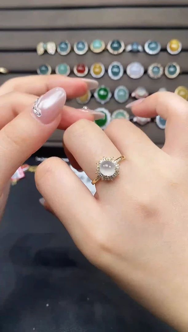 银S925镶嵌戒指翡翠353865