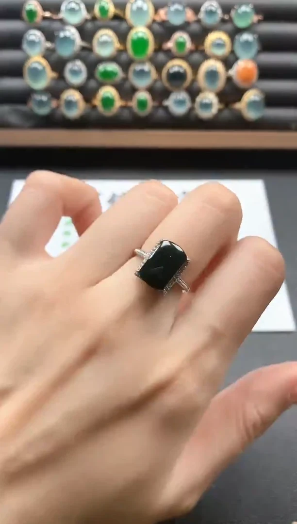 银S925镶嵌戒指翡翠51151