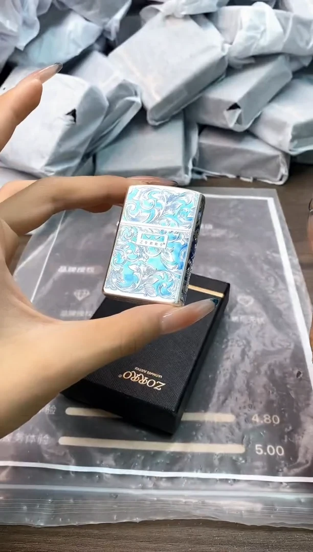 银蓝唐草煤油打火机