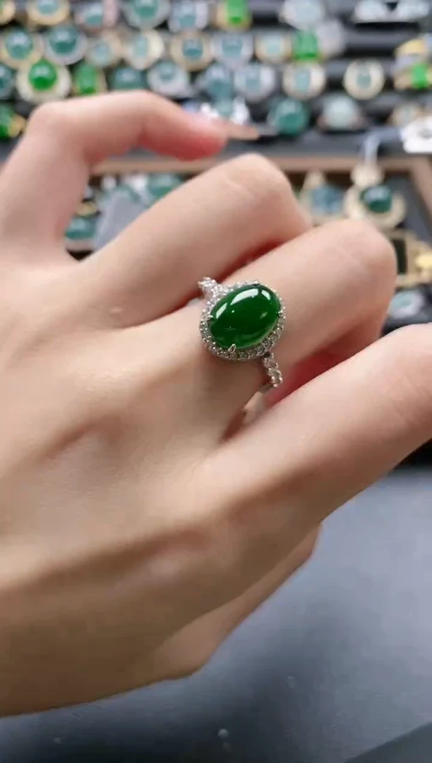 【闪购商品】翡翠戒指银S925镶嵌51511