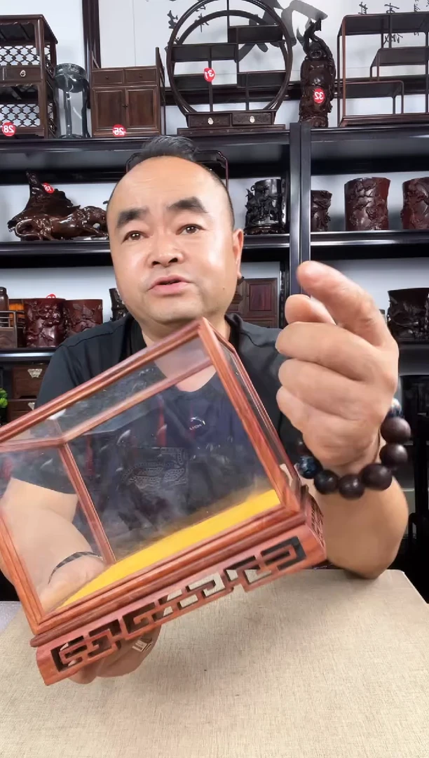 木新玻璃罩老李红木工艺品