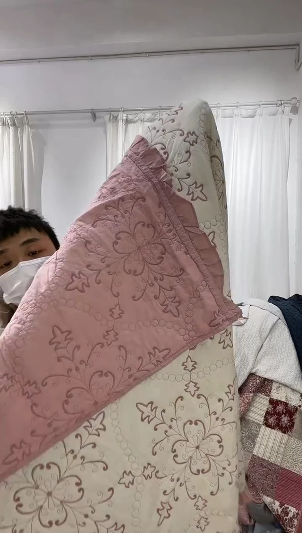 棉230*250纯棉床盖102号粉色正品无暇