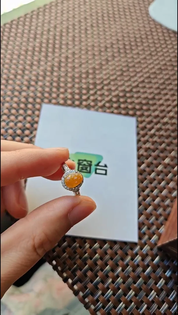 【闪购商品】翡翠戒指银S925镶嵌翡翠戒指S925银镶嵌