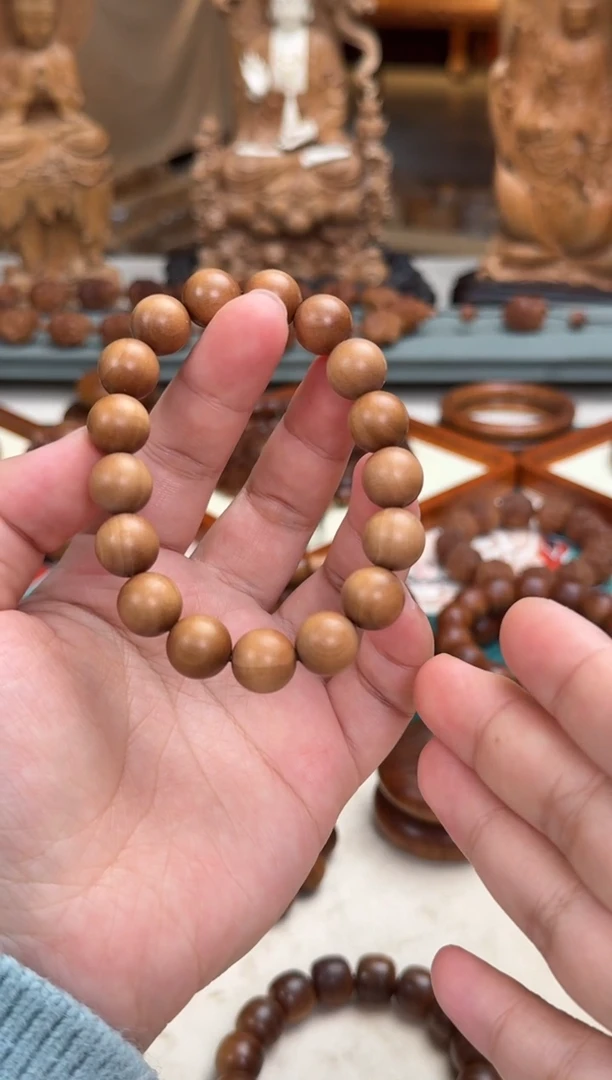 檀香木手串/手链1.2顺纹沉水单圈 印度老山檀香