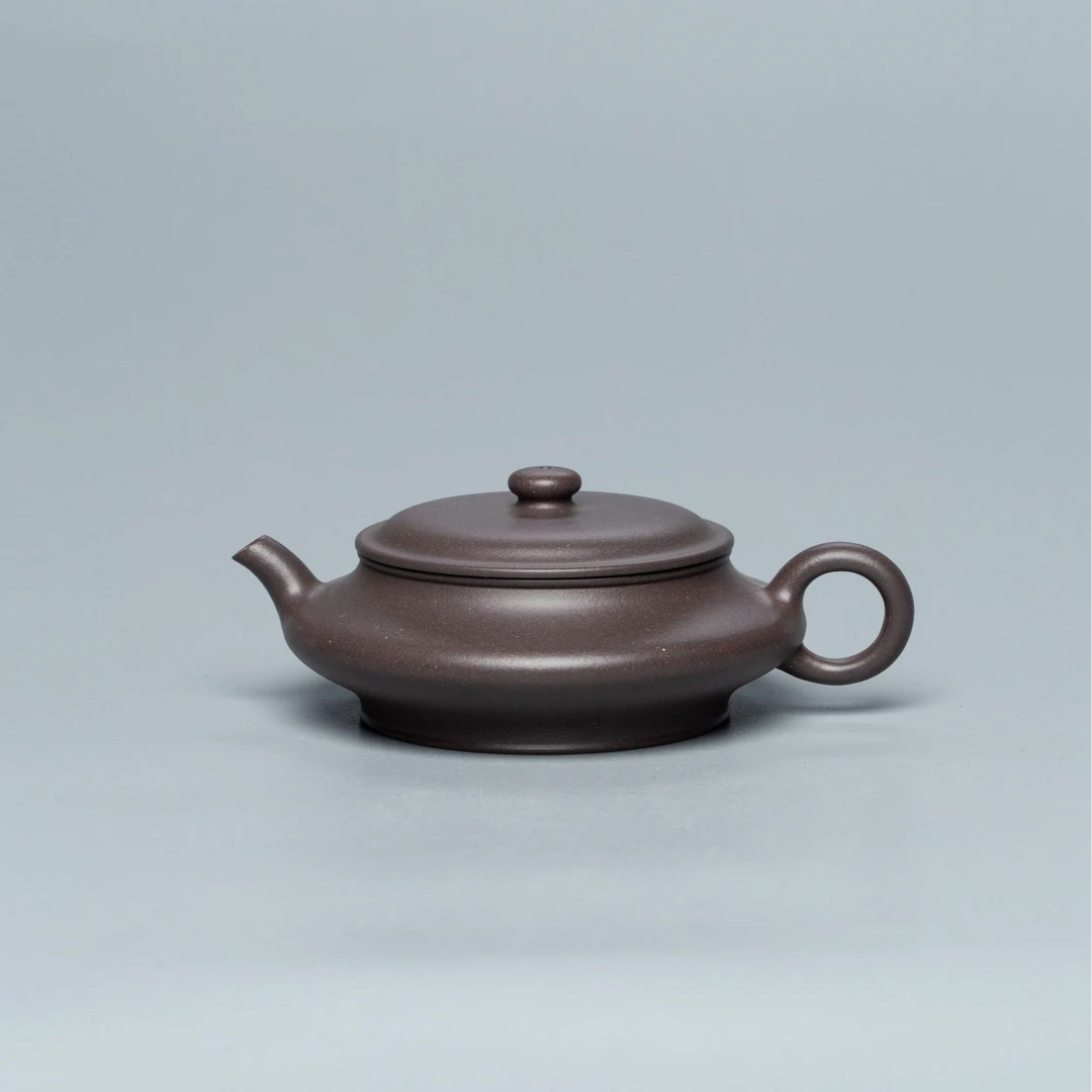 【新华网非遗紫砂专属】THX62铁画轩大彬虚扁姚娟超高温天青紫110cc