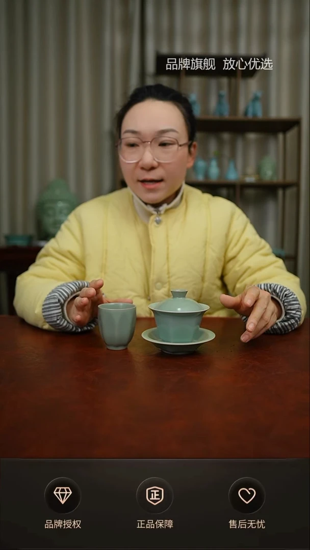 【闪购商品】仿古六方盖碗送八方杯 特价不完美