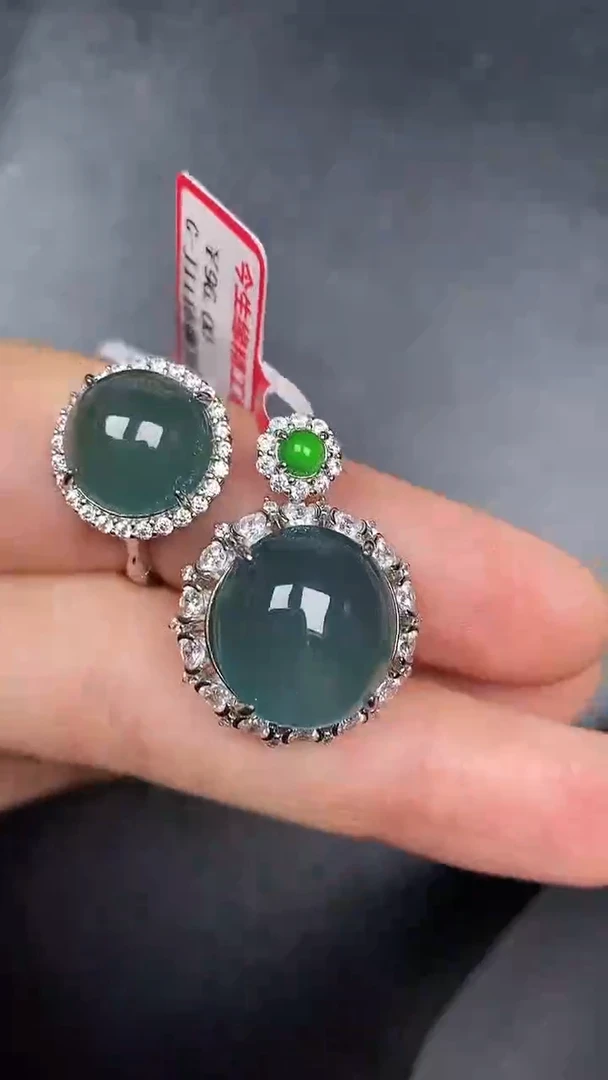 银S925镶嵌戒指翡翠3870