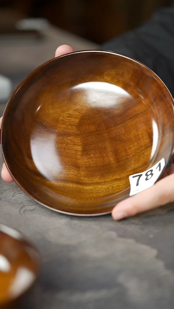 金丝楠781号阴沉满花手工大漆坚果盘17cm