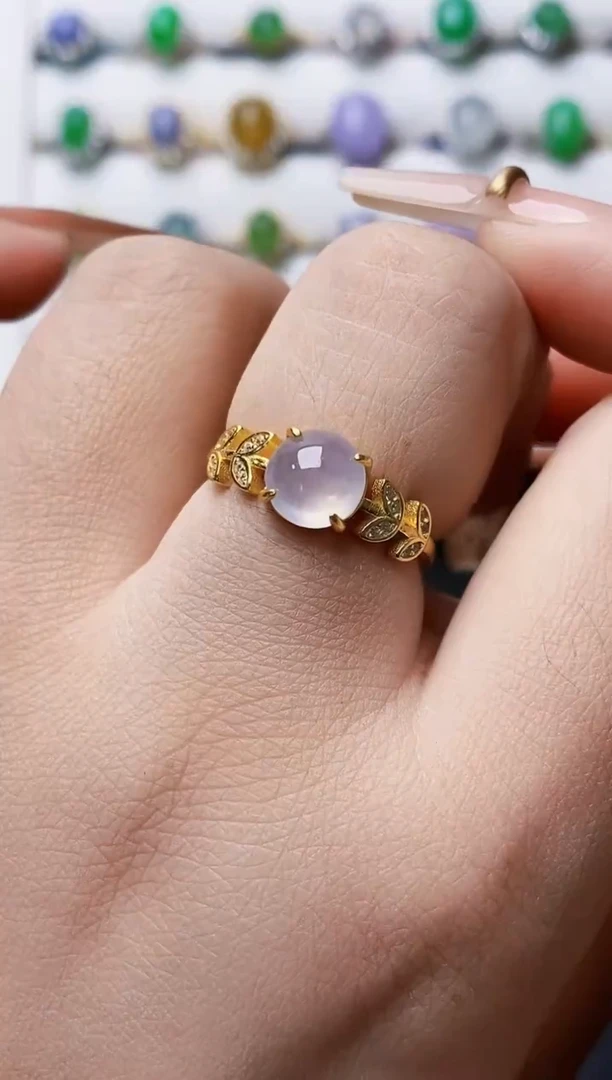 银S925镶嵌戒指翡翠0015