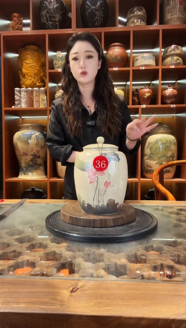 罐云南建水紫陶白泥茶罐@36