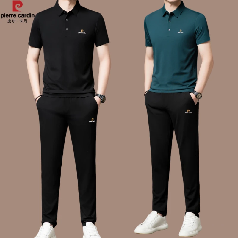 【国际大牌皮尔卡丹】高档男士休闲运动服套装夏季短袖品牌男装潮流