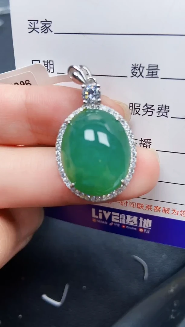 翡翠银S925镶嵌颈饰8865