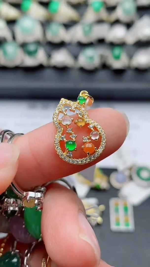 银S925镶嵌戒指翡翠糖**麻正品 缅甸纯天然