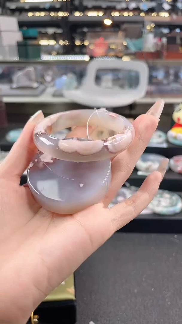 未镶嵌手镯石英质玉59圈口 （赠品镯心）36415