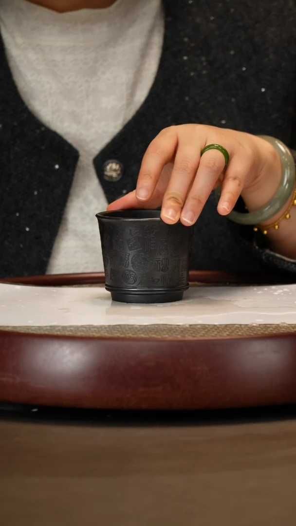 【闪购商品】紫砂茶杯石黄百福杯