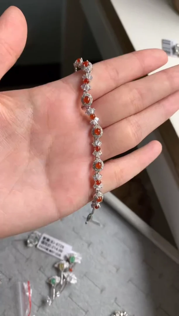 银S925镶嵌戒指翡翠手链11