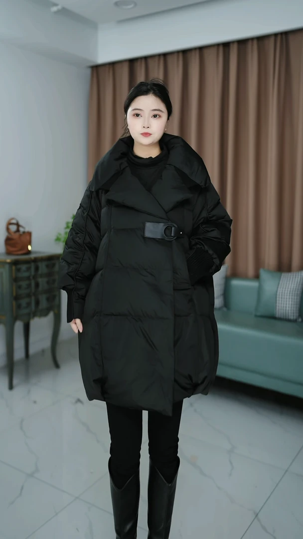 新款设计师中长款款高端上档次保暖羽绒服大码显瘦