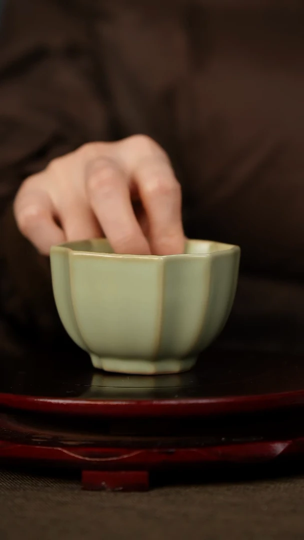 全品 粉青 四方葵口