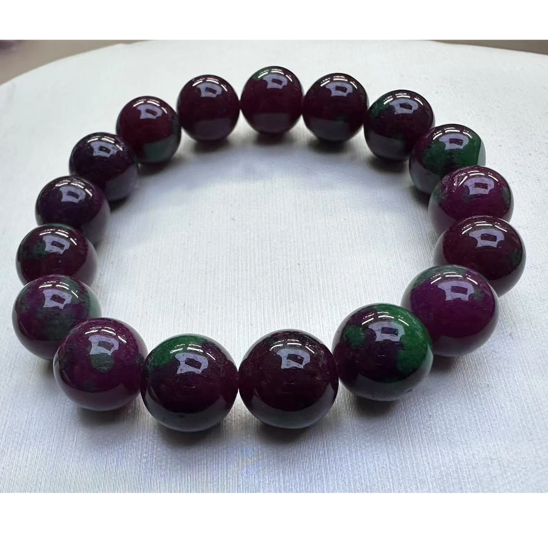 【锦程】1298-手串-轻奢高端-红绿玉石12mm手串