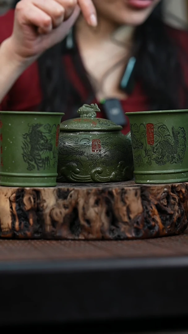 宜兴岁颐传砂原矿全手65+两个杯子