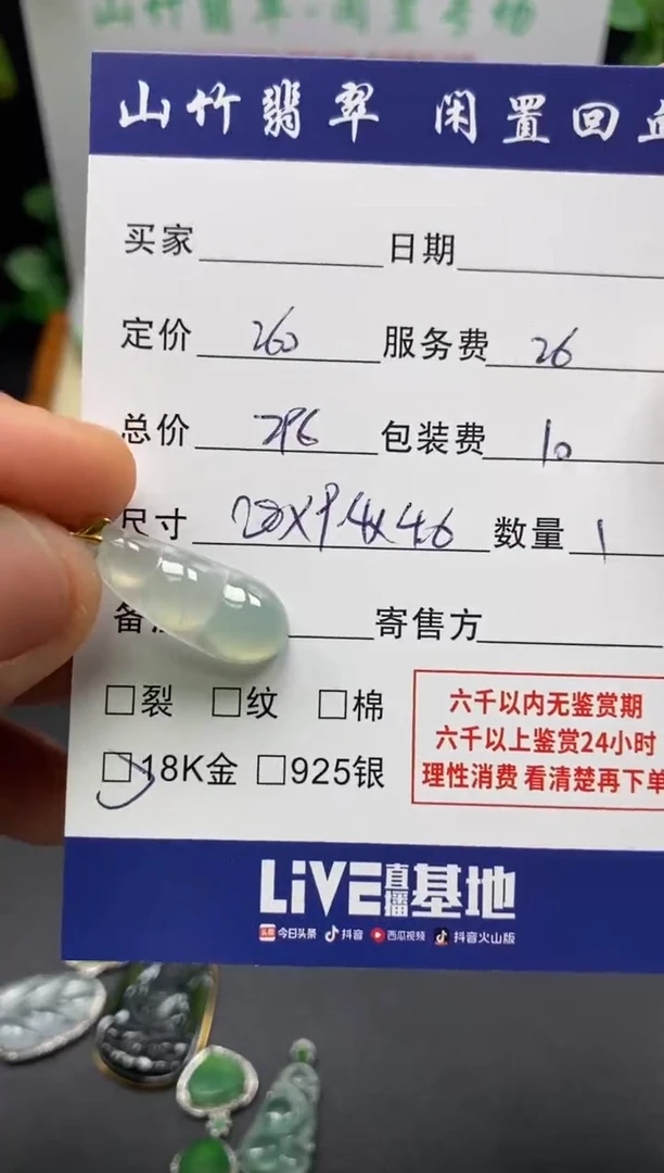 颈饰18K金镶嵌翡翠3002360