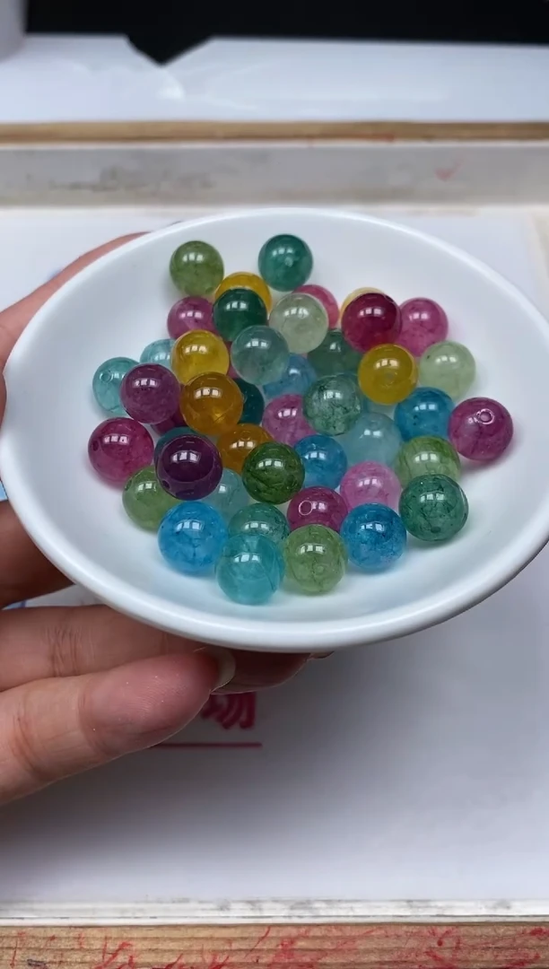 散珠未镶嵌碧玺M686 彩虹碧玺10mm10个8元