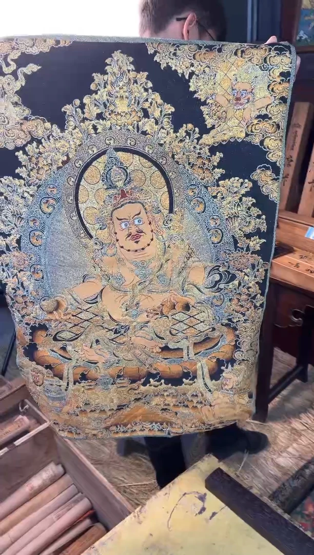 装裱画周总精选专属链接啊啊啊 刺绣 黄财神 一幅