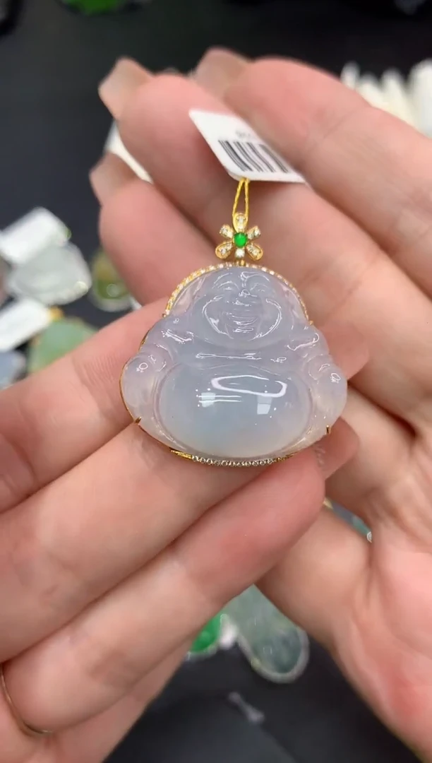 吊坠(不含链)18K金镶嵌翡翠11
