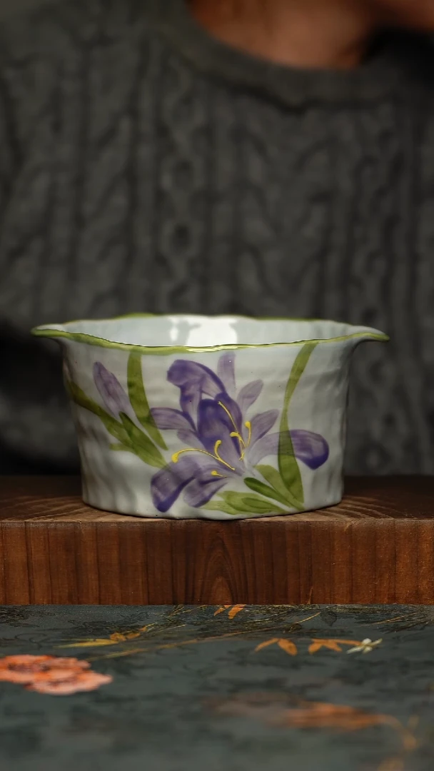 瓷片釉下彩手工手绘同款陶器