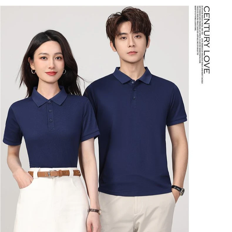 夏季短袖Polo衫翻领时尚宽松薄款速干商务纯色半袖男女同款