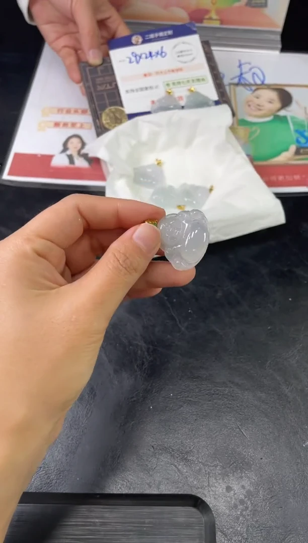 【闪购商品】翡翠挂件18K金镶嵌佛公FL34多样性发其一CP配绳