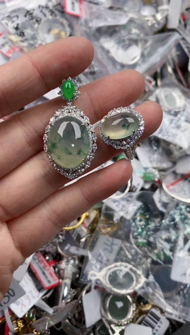 银S925镶嵌戒指翡翠121212----10